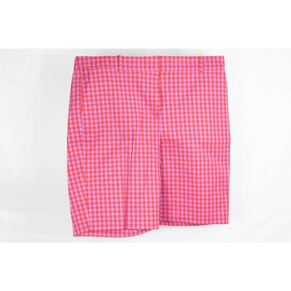 Ann Taylor Size 16 The Boardwalk Short Mid Rise Gingham Pink NWT - Picture 1 of 7
